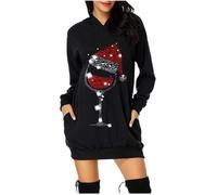 Robe Femme Robe De Noel Moche Imprimé Wapiti Moche Automne Hiver Chaude DéContracté Pull Noel Femme Drole Pull à Manches black L