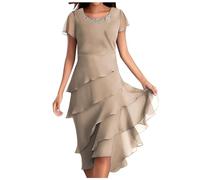 Robe Femme Soiree Chic Djellaba Ceremonie Marine Tulipe Boutique des Espagnole Blanc Ouvert Viscose Ceinturée Sportswear Floral Ceremonies Coupe Tencel Demi Genou Doublée