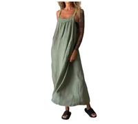 Robe Femme Solid Color Décontractée Loose Toned Camisole Camisole Jupe Longue(Green, XXXXXL)