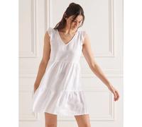Superdry Tinsley Tiered Sleeveless Short Dress Blanc M Femme