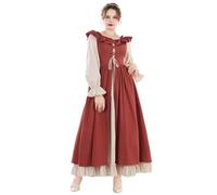 Robe Femmes Pour Halloween Gothique Palais Élégant Robe De Sorcière Médiévale Vintage Costumes D'Halloween Grande Taille Cosplay Robe De Soirée Carnaval À Manches Longues Longues Robes De Bal
