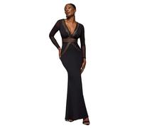Robe fendue croisÃ©e sur le devant en lurex femme Goddiva Maxi Noir 44