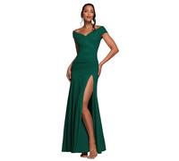 Robe fendue en crÃªpe et Ã©paules denudÃ©es femme Goddiva Scuba Vert 38