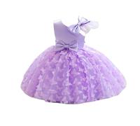 Robe festive pour fille - Élégante robe en tulle avec nœud - Robe confortable pour bébé - Pour les fêtes, les anniversaires et les célébrations - Idéale comme tenue de princesse magique pour des