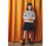 Robe fille 2 en 1 molleton et gaze de coton marine 14A