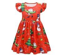 Robe Fille 4 Ans,Robe de Princesse de Noël pour Fille Costume idéal pour fêtes et Danses pour Les Jeunes aventurières en quête d'élégance et de (Red, 2-3 Years)