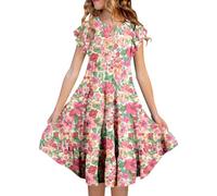 Robe Fille 6 Ans - Robes Fleuries pour Filles Idéales pour L'Été La Plage La Piscine Les Jeux en Plein Air Confortables Et Décontractées pour Enfants De 4 À 15 Ans (12-13 Years)