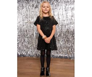 Robe fille à sequins noël capsule mère-fille noir 4A