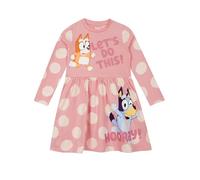 Robe Fille Bleue | Robe de Fille d’Enfant de Bingo | Tenue d'hiver pour Fille | Rose 2-3 ans6-7 Ans