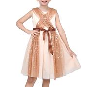 Robe Fille Briller Tulle Traverser Sangle Étoile Lune Arc Belted sans Manches Halloween 10 Ans