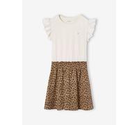 Robe fille effet 2 en 1 beige 3A