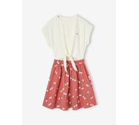 Robe fille effet 2 en 1 écru 6A