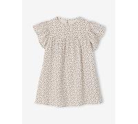 VERTBAUDET Robe Fille en Gaze de Coton imprimée Beige 8A