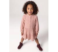 Robe fille en gaze de coton imprimée pois irisés noix de pécan 10A