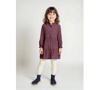 Robe fille en gaze de coton imprimée pois irisés prune 3A