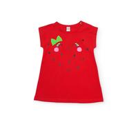 Robe Fille En Maille Avec Détails Brodés Rouge 3A