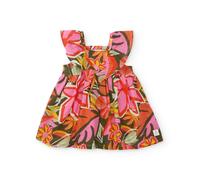 Robe Fille En Tissu Avec Fronces Sur Le Devant Orange 18M(81CM)