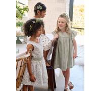 VERTBAUDET Robe cérémonie en Broderie Anglaise Fille Gaze de Coton Vert Sauge 3A