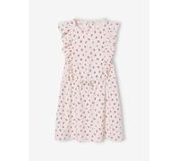 Robe fille imprimée manches volantées blanc imprimé 3A