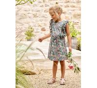 VERTBAUDET Robe imprimée Manches volantées Fille Vert émeraude 8A