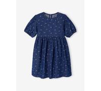 Robe fille manches ballon denim brut 4A
