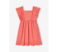 Robe fille manches papillon corail 8A