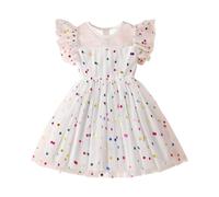 Robe Fille, Robe de Princesse à Manches Courtes pour Enfants et Filles avec imprimés de Dessins animés