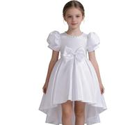 Robe Fille Satin Dos Nu Concours Robe Fille pour Et Scène Performance De Soirée Princesse Nouvelle Demoiselle d'honneur Satin Dos Nu Enfant Défilé Présentateur De Soirée