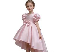 Robe Fille Satin Dos Nu Concours Robe Fille pour Et Scène Performance De Soirée Princesse Nouvelle Demoiselle d'honneur Satin Dos Nu Enfant Défilé Présentateur De Soirée