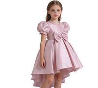 Robe Fille Satin Dos Nu Concours Robe Fille pour Et Scène Performance De Soirée Princesse Nouvelle Demoiselle d'honneur Satin Dos Nu Enfant Défilé Présentateur De Soirée