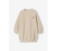 Robe fille sherpa détails brodés vanille 14A