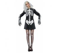 Robe Fille Squelette Robe - Taille Unique Noir