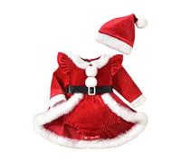 Robe FilleBarboteuse bébé Fille avec Bonnet Polaire Manches Longues Tenue Nouveau-né vêtement Naissance Doux Confortable élégant (Red, 12-18 Months)