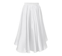 Robe Flamenco Femme Jupe de flamenco for enfants et filles, tenue danse corrida, jupe longue gitane, costume latine, tango, du ventre(White,130)