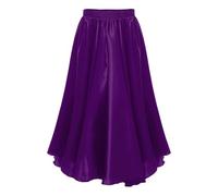 Robe Flamenco Femme Jupe de flamenco for enfants et filles, tenue danse corrida, jupe longue gitane, costume latine, tango, du ventre(Purple,130)