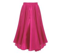 Robe Flamenco Femme Jupe de flamenco for enfants et filles, tenue danse corrida, jupe longue gitane, costume latine, tango, du ventre(Rose,150)