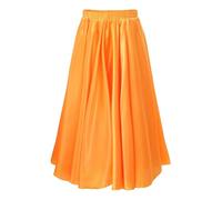Robe Flamenco Femme Jupe de flamenco for enfants et filles, tenue danse corrida, jupe longue gitane, costume latine, tango, du ventre(Yellow,140)