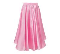 Robe Flamenco Femme Jupe de flamenco for enfants et filles, tenue danse corrida, jupe longue gitane, costume latine, tango, du ventre(Pink,110)