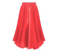 Robe Flamenco Femme Jupe de flamenco for enfants et filles, tenue danse corrida, jupe longue gitane, costume latine, tango, du ventre(Red,140)