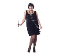 Robe Flapper Noire Des Années 20 Costume Adulte Plus