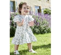 Robe fleurie de cérémonie bébé en gaze de coton écru 3M(60CM)