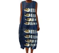 Robe Fleurie Femme Bohème Shirt Robes San Manches Casuel Ample A-Line Imprimé Fleur Robes Col en V Chic Ronde Robe Longue Femme Ete Décontractée Dress pour Plage Travail