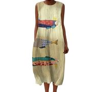 Robe Fleurie Femme Bohème Shirt Robes San Manches Casuel Ample A-Line Imprimé Fleur Robes Col en V Chic Ronde Robe Longue Femme Ete Décontractée Dress pour Plage Travail