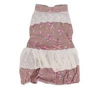 Robe Florale à nœud Papillon pour Chien, Robe de Princesse pour Petits Chiens, Chiots, Chats, Robe d'été en Coton avec Jupe élastique, Adorable Motif nœud Papillon pour Un Usage (S)