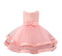 Robe florale pour mariage, fête, concours de beauté, robe de princesse 3 à 9 ans, Rose, 0-3 mois