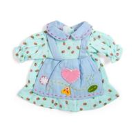 Bigjigs Toys Robe fraise bleue (taille S) | Vêtements et robes de poupée élégants | Accessoires de poupées pour filles et garçons | Tenue de poupée douce avec motif fraises et tablier | Cadeaux pour