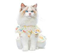 Robe gilet rafraîchissante, jupe d'été respirante à motif floral avec anneau en D pour chat, chiot de petite, moyenne et grande taille_7XL (jaune)