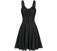 Robe Gothique Femme sans Manches- Steampunk Col V Sexy Mi Longue Taille Haute Classique Dress pour Femmes FêTes Club Halloween Cour Renaissance Victorienne Carnaval Cosplay Festival