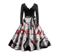 Robe Gothique Femme Vintage Robe MéDiéVale Grande Taille, Deguisement Halloween Sexy Diablesse Chambre Velours avec Manches Longues Col en V Reine Renaissance