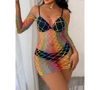 Robe Grande résille multi couleur sexy